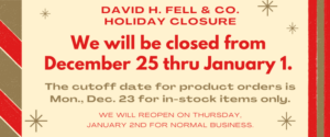 Holiday Closure banner Decenebr 25 - January 1st